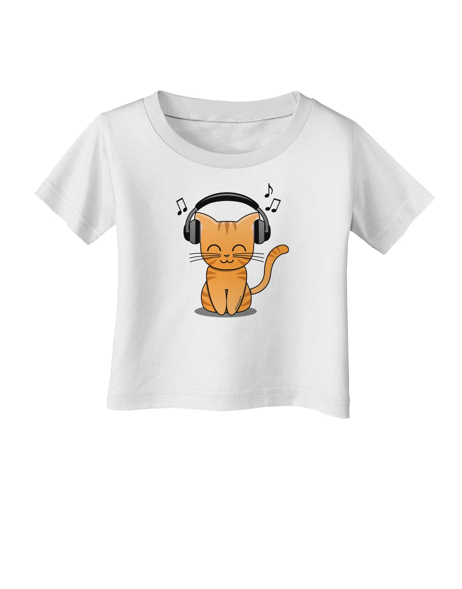 Cute Kitty With Headphones Infant T-Shirt-Infant T-Shirt-TooLoud-White-06-Months-Davson Sales