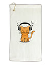 Cute Kitty With Headphones Micro Terry Gromet Golf Towel 16 x 25 inch-Golf Towel-TooLoud-White-Davson Sales