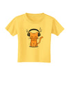 Cute Kitty With Headphones Toddler T-Shirt-Toddler T-Shirt-TooLoud-Yellow-2T-Davson Sales