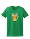 Cute Kitty With Headphones Womens Dark T-Shirt-TooLoud-Kelly-Green-X-Small-Davson Sales