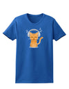 Cute Kitty With Headphones Womens Dark T-Shirt-TooLoud-Royal-Blue-X-Small-Davson Sales