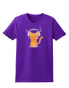 Cute Kitty With Headphones Womens Dark T-Shirt-TooLoud-Purple-X-Small-Davson Sales