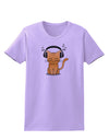 Cute Kitty With Headphones Womens T-Shirt-Womens T-Shirt-TooLoud-Lavender-X-Small-Davson Sales