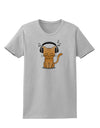 Cute Kitty With Headphones Womens T-Shirt-Womens T-Shirt-TooLoud-AshGray-X-Small-Davson Sales