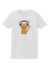 Cute Kitty With Headphones Womens T-Shirt-Womens T-Shirt-TooLoud-White-X-Small-Davson Sales