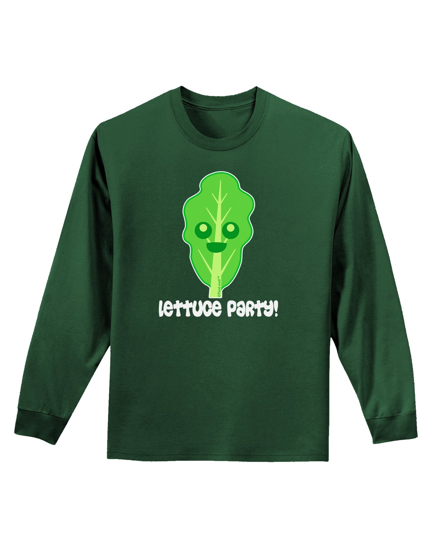 Cute Lettuce - Lettuce Party Adult Long Sleeve Dark T-Shirt by TooLoud-TooLoud-Dark-Green-Small-Davson Sales