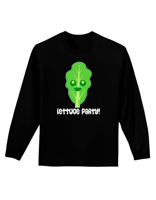 Cute Lettuce - Lettuce Party Adult Long Sleeve Dark T-Shirt by TooLoud-TooLoud-Black-Small-Davson Sales