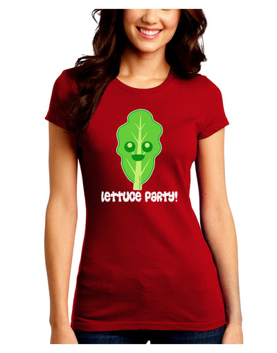 Cute Lettuce - Lettuce Party Juniors Crew Dark T-Shirt by TooLoud-T-Shirts Juniors Tops-TooLoud-Red-Juniors Fitted Small-Davson Sales