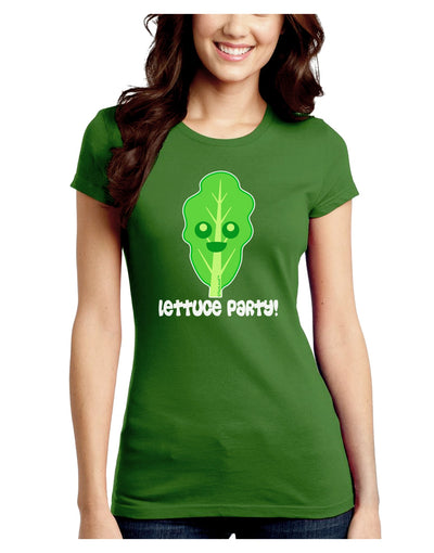 Cute Lettuce - Lettuce Party Juniors Crew Dark T-Shirt by TooLoud-T-Shirts Juniors Tops-TooLoud-Kiwi-Green-Juniors Fitted X-Small-Davson Sales