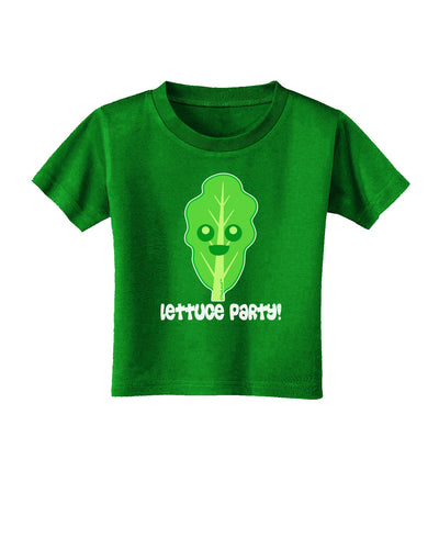 Cute Lettuce - Lettuce Party Toddler T-Shirt Dark by TooLoud-Toddler T-Shirt-TooLoud-Clover-Green-2T-Davson Sales