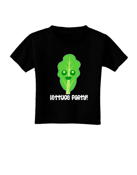 Cute Lettuce - Lettuce Party Toddler T-Shirt Dark by TooLoud-Toddler T-Shirt-TooLoud-Black-2T-Davson Sales