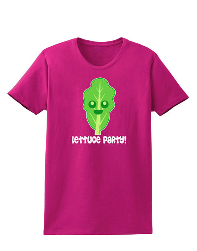 Cute Lettuce - Lettuce Party Womens Dark T-Shirt by TooLoud-Womens T-Shirt-TooLoud-Hot-Pink-Small-Davson Sales