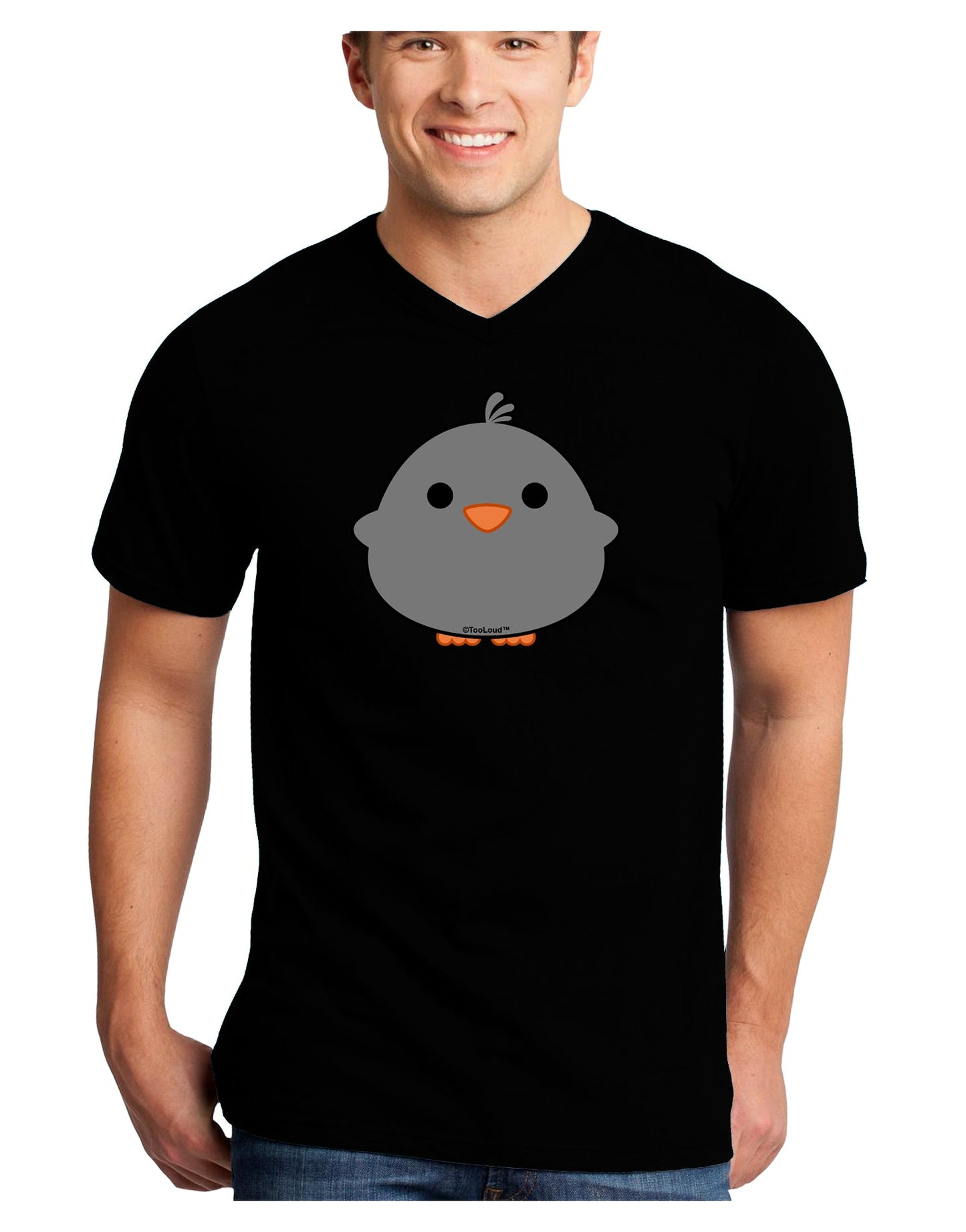 Cute Little Chick - Black Adult Dark V-Neck T-Shirt by TooLoud-Mens V-Neck T-Shirt-TooLoud-Black-Small-Davson Sales