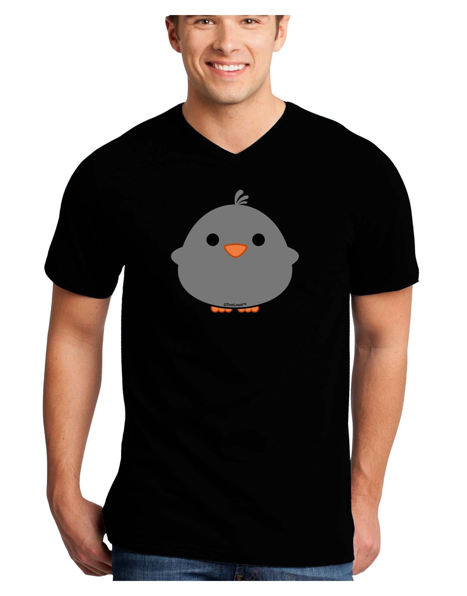 Cute Little Chick - Black Adult Dark V-Neck T-Shirt by TooLoud-Mens V-Neck T-Shirt-TooLoud-Black-Small-Davson Sales