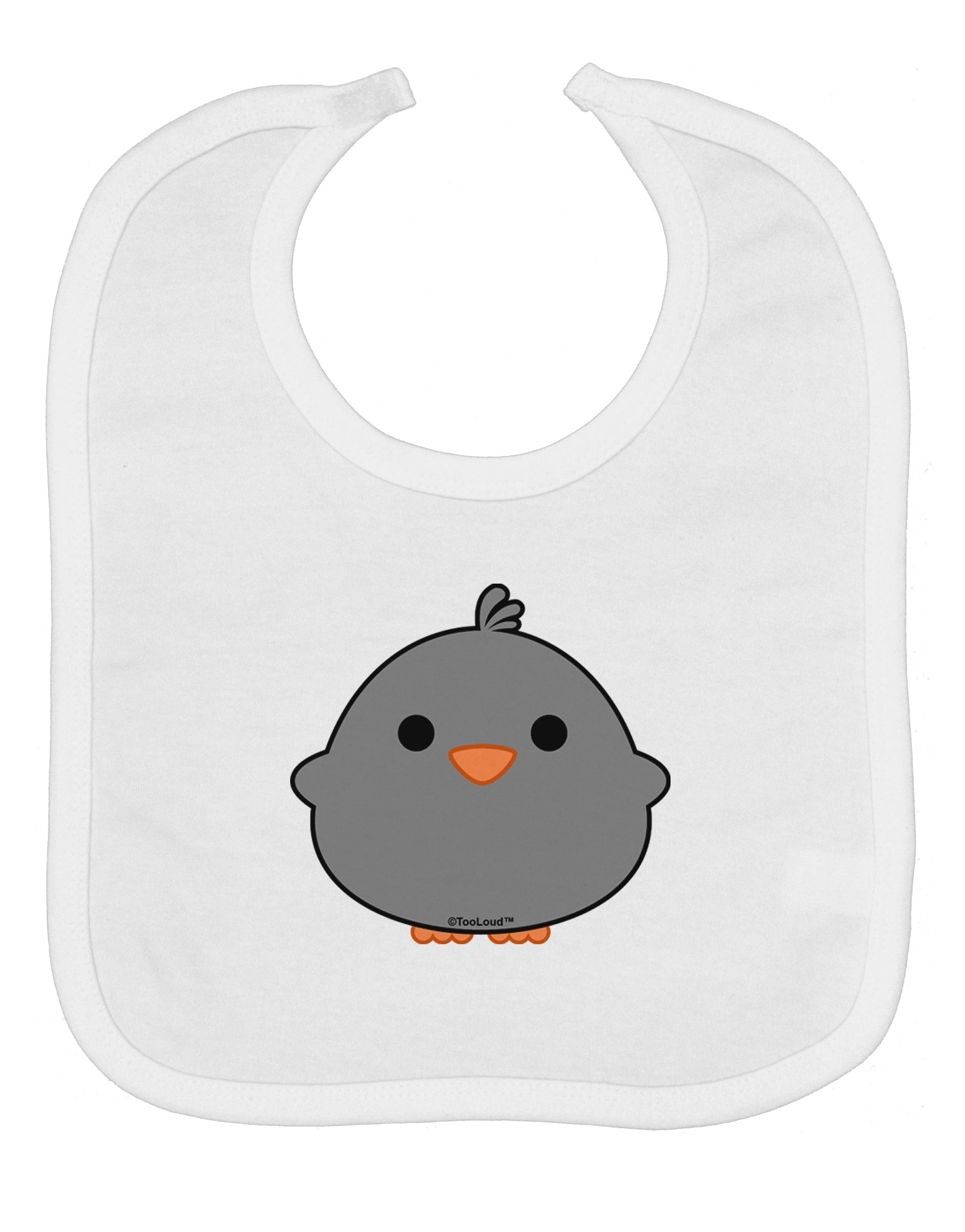 Cute Little Chick - Black Baby Bib by TooLoud