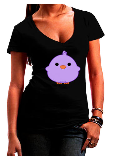 Cute Little Chick - Purple Juniors V-Neck Dark T-Shirt by TooLoud-Womens V-Neck T-Shirts-TooLoud-Black-Juniors Fitted Small-Davson Sales