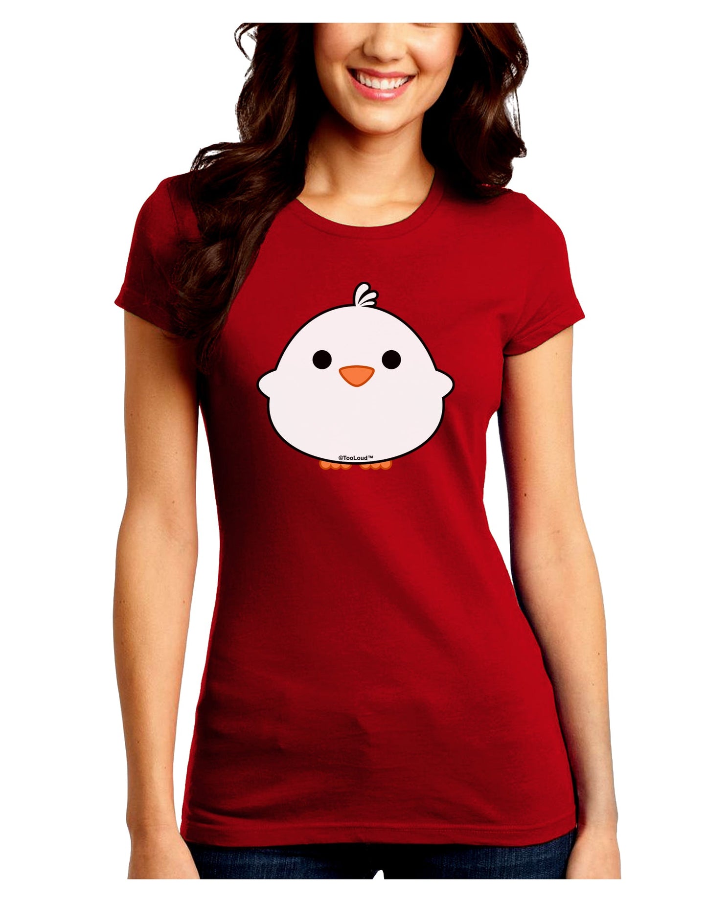 Cute Little Chick - White Juniors Crew Dark T-Shirt by TooLoud-T-Shirts Juniors Tops-TooLoud-Red-Juniors Fitted Small-Davson Sales