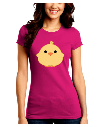 Cute Little Chick - Yellow Juniors Crew Dark T-Shirt by TooLoud-T-Shirts Juniors Tops-TooLoud-Hot-Pink-Juniors Fitted Small-Davson Sales