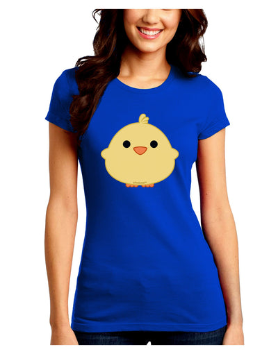 Cute Little Chick - Yellow Juniors Crew Dark T-Shirt by TooLoud-T-Shirts Juniors Tops-TooLoud-Royal-Blue-Juniors Fitted Small-Davson Sales