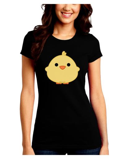 Cute Little Chick - Yellow Juniors Crew Dark T-Shirt by TooLoud-T-Shirts Juniors Tops-TooLoud-Black-Juniors Fitted Small-Davson Sales