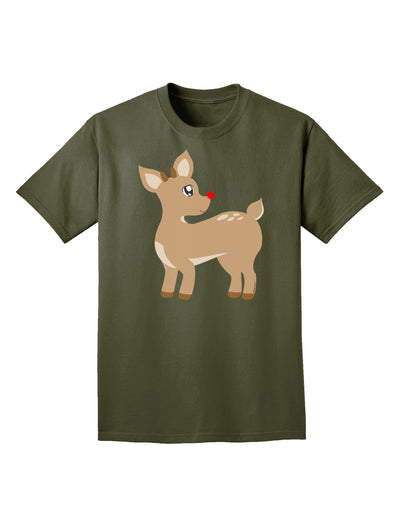 Cute Little Rudolph the Reindeer - Christmas Adult Dark T-Shirt by TooLoud-Mens T-Shirt-TooLoud-Military-Green-Small-Davson Sales