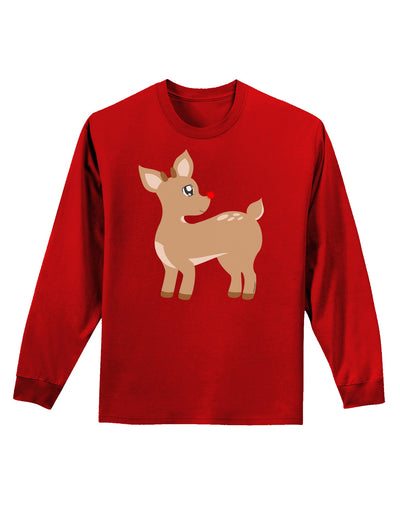 Cute Little Rudolph the Reindeer - Christmas Adult Long Sleeve Dark T-Shirt by TooLoud-TooLoud-Red-Small-Davson Sales