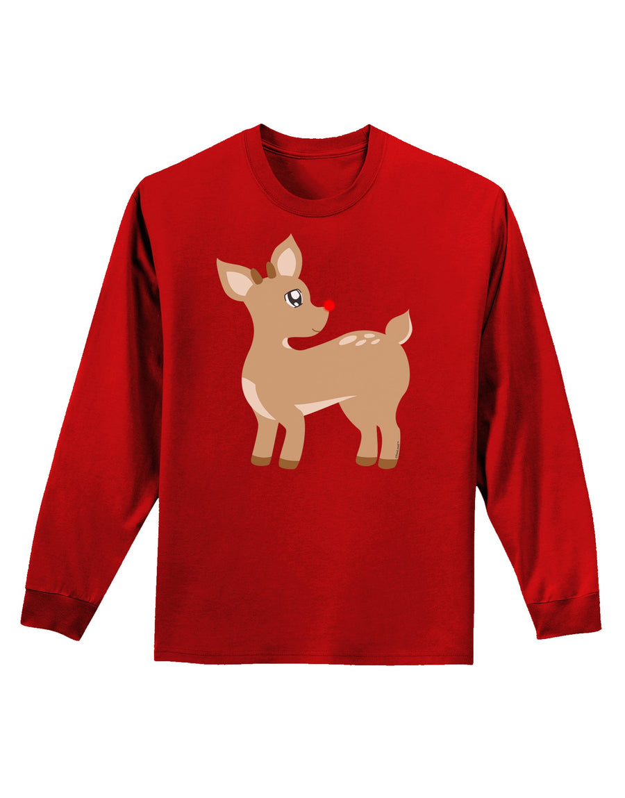 Cute Little Rudolph the Reindeer - Christmas Adult Long Sleeve Dark T-Shirt by TooLoud-TooLoud-Black-Small-Davson Sales