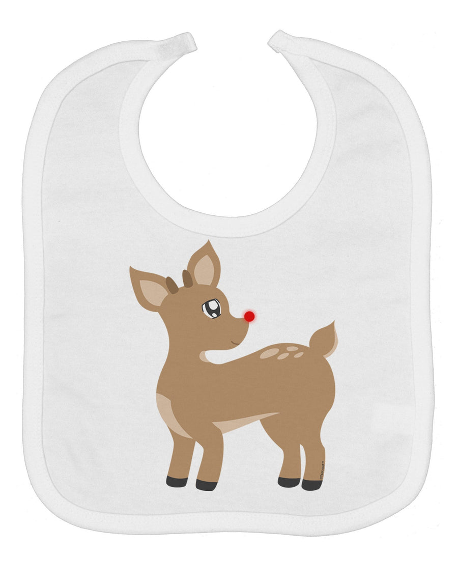 Cute Little Rudolph the Reindeer - Christmas Baby Bib by TooLoud