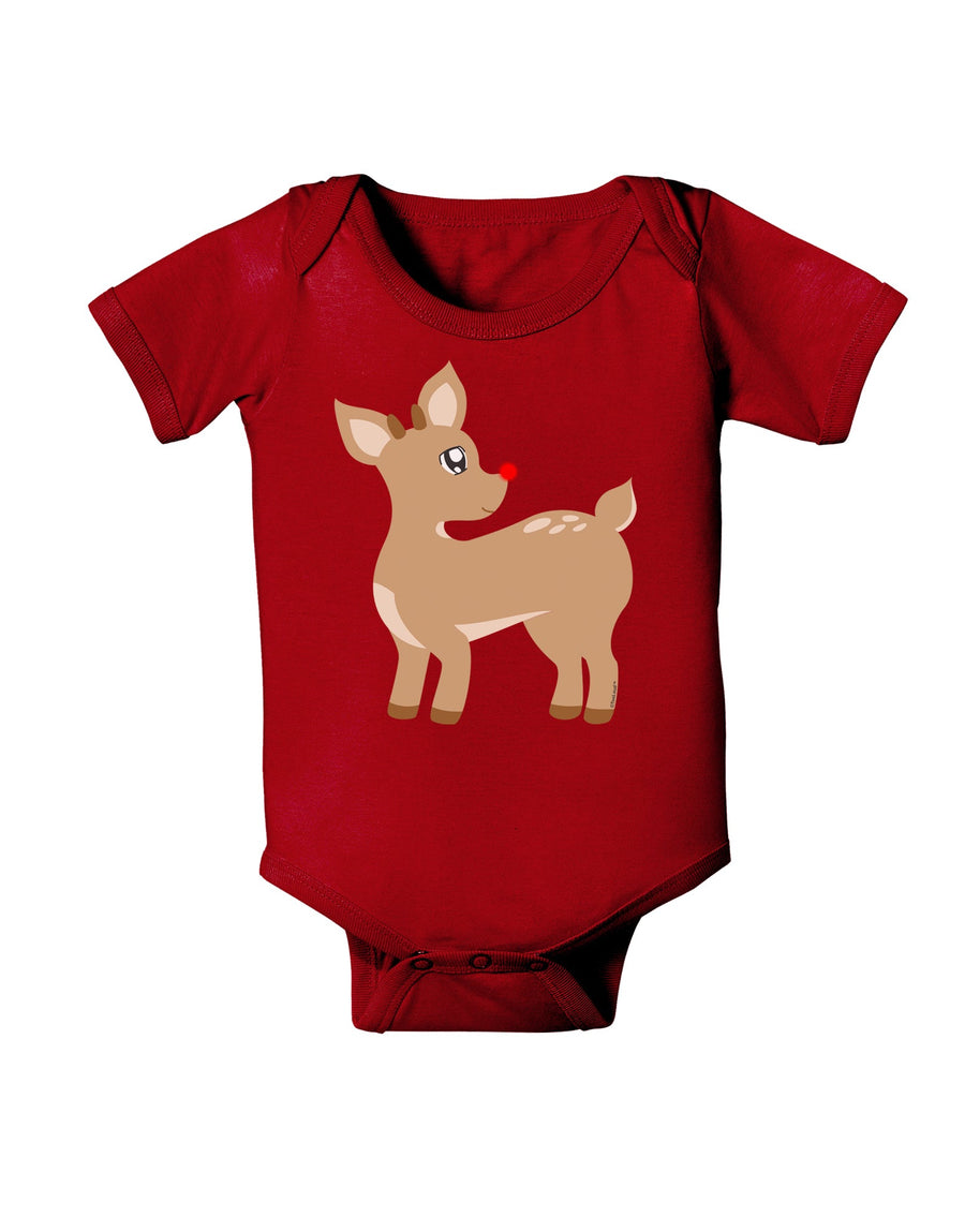 Cute Little Rudolph the Reindeer - Christmas Baby Romper Bodysuit Dark by TooLoud-Baby Romper-TooLoud-Black-06-Months-Davson Sales