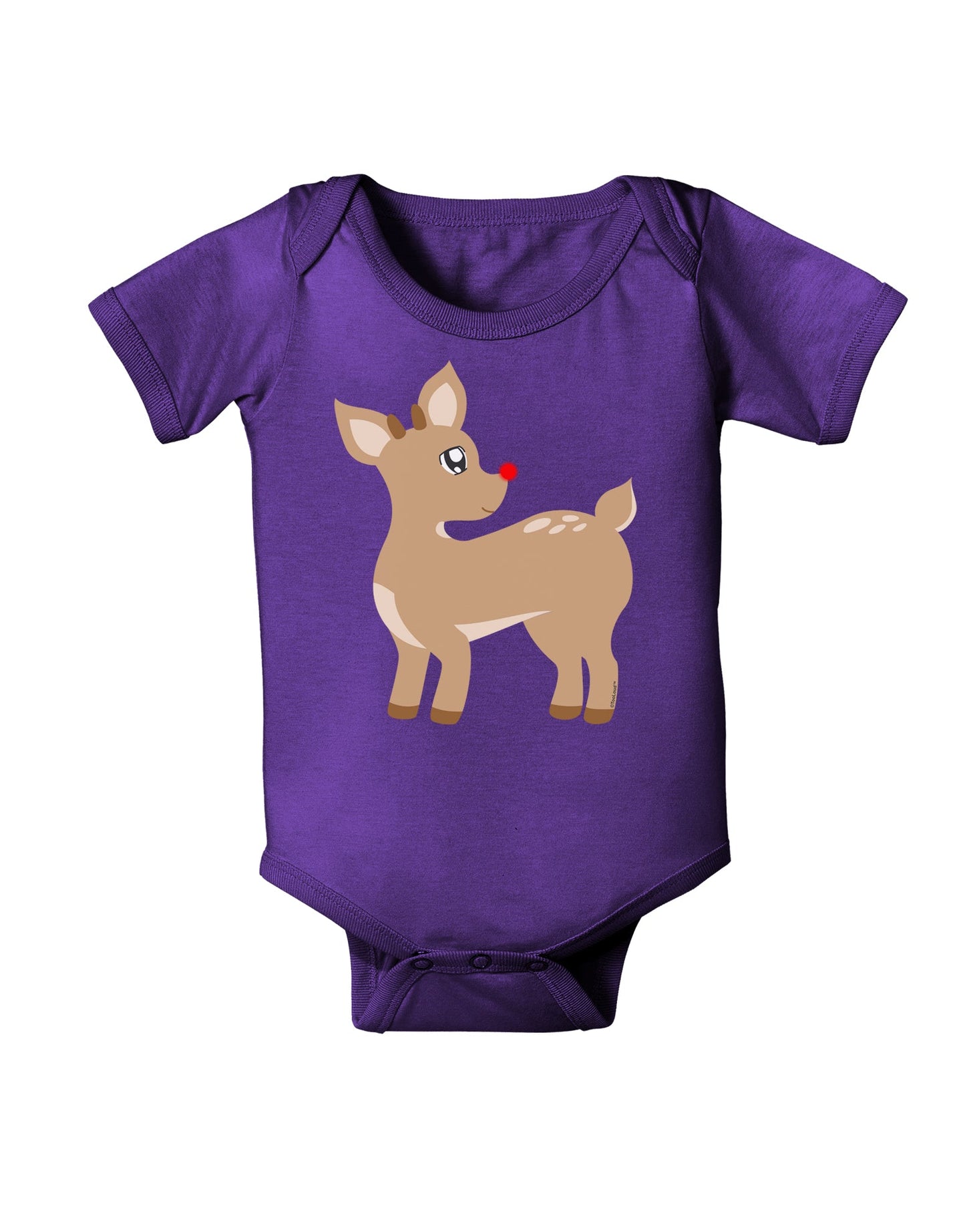 Cute Little Rudolph the Reindeer - Christmas Baby Romper Bodysuit Dark by TooLoud-Baby Romper-TooLoud-Purple-06-Months-Davson Sales