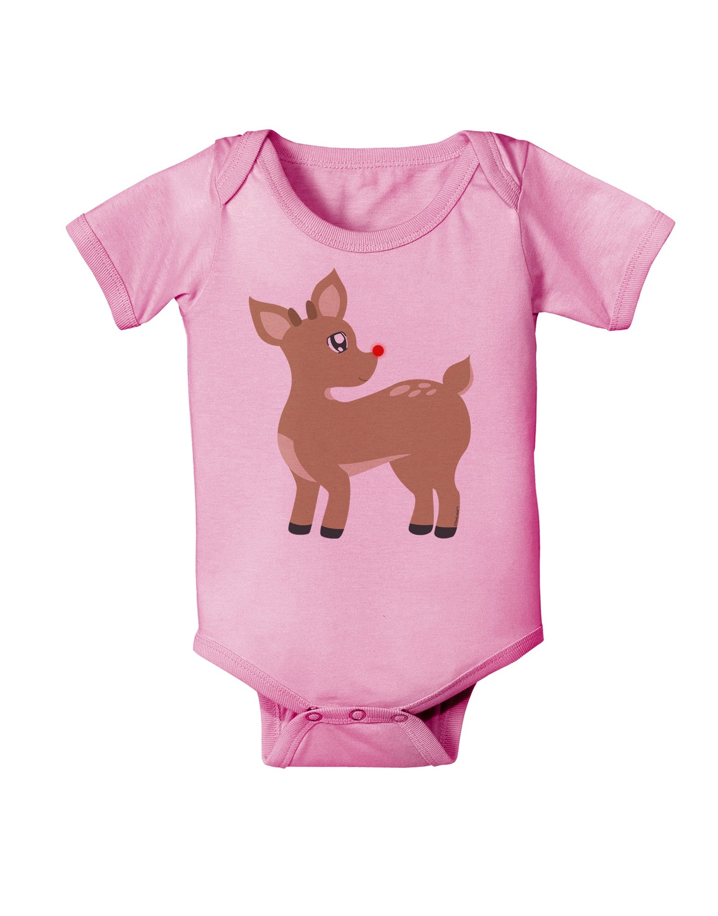 Cute Little Rudolph the Reindeer - Christmas Baby Romper Bodysuit by TooLoud-Baby Romper-TooLoud-Light-Pink-06-Months-Davson Sales