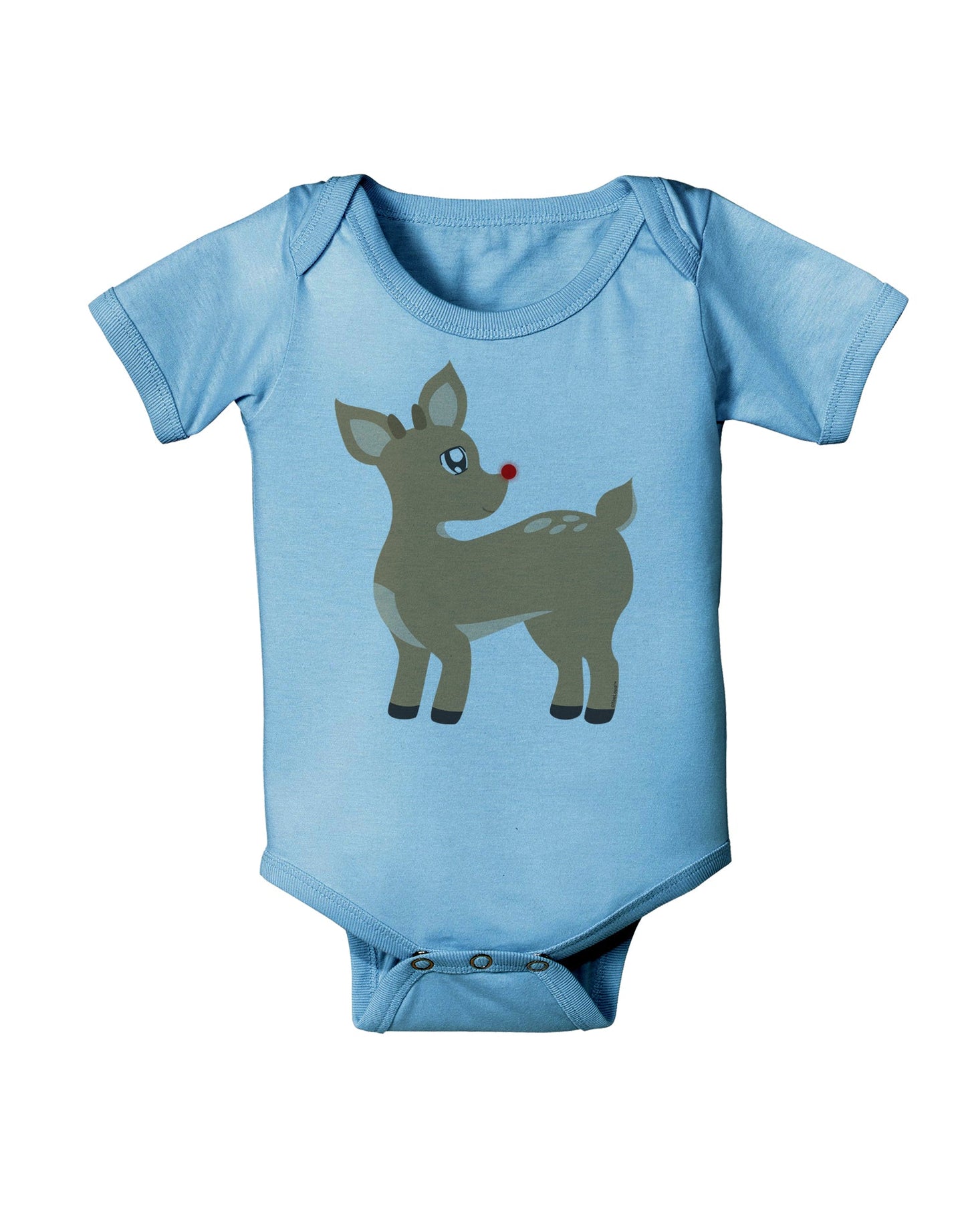 Cute Little Rudolph the Reindeer - Christmas Baby Romper Bodysuit by TooLoud-Baby Romper-TooLoud-Light-Blue-06-Months-Davson Sales