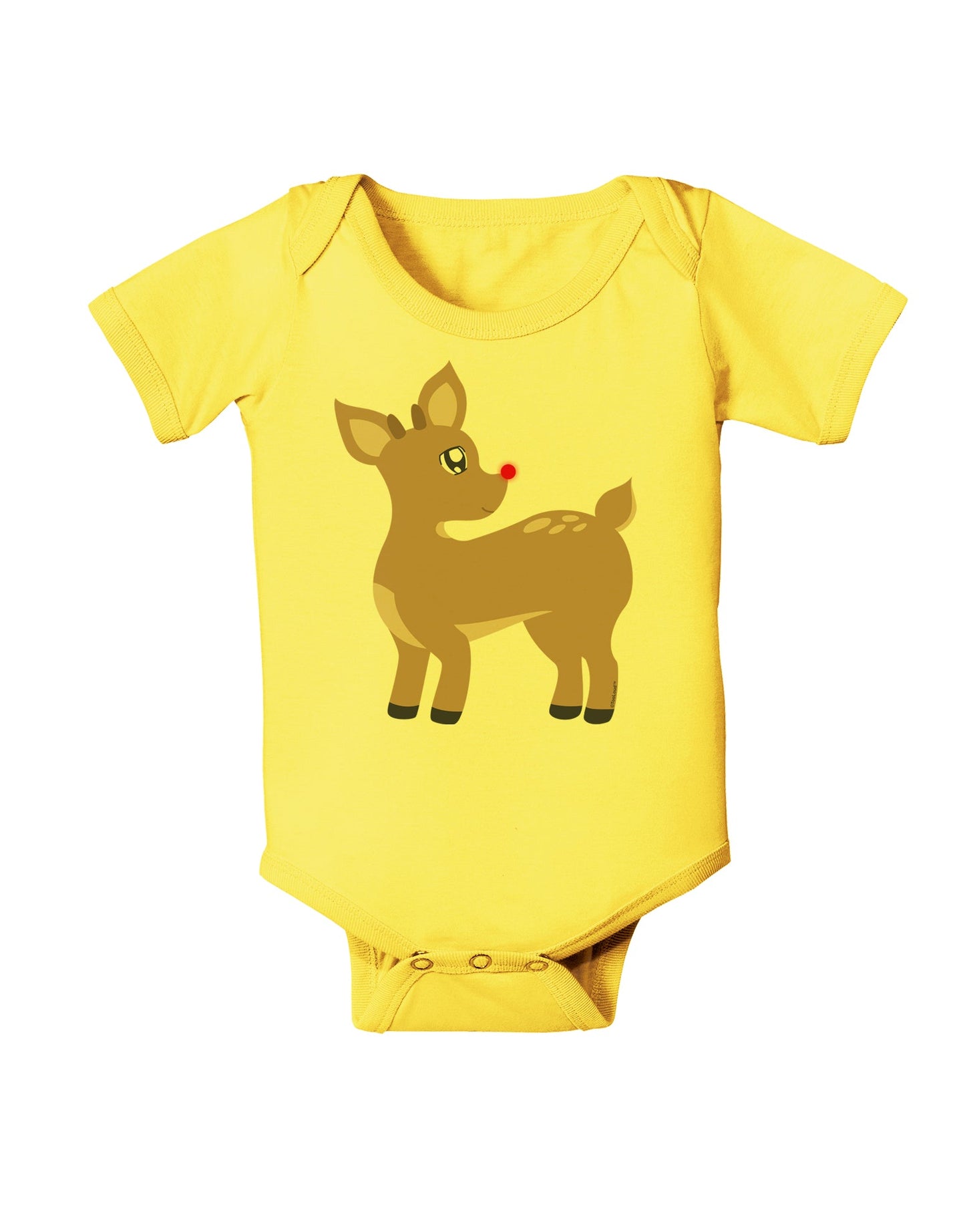 Cute Little Rudolph the Reindeer - Christmas Baby Romper Bodysuit by TooLoud-Baby Romper-TooLoud-Yellow-06-Months-Davson Sales