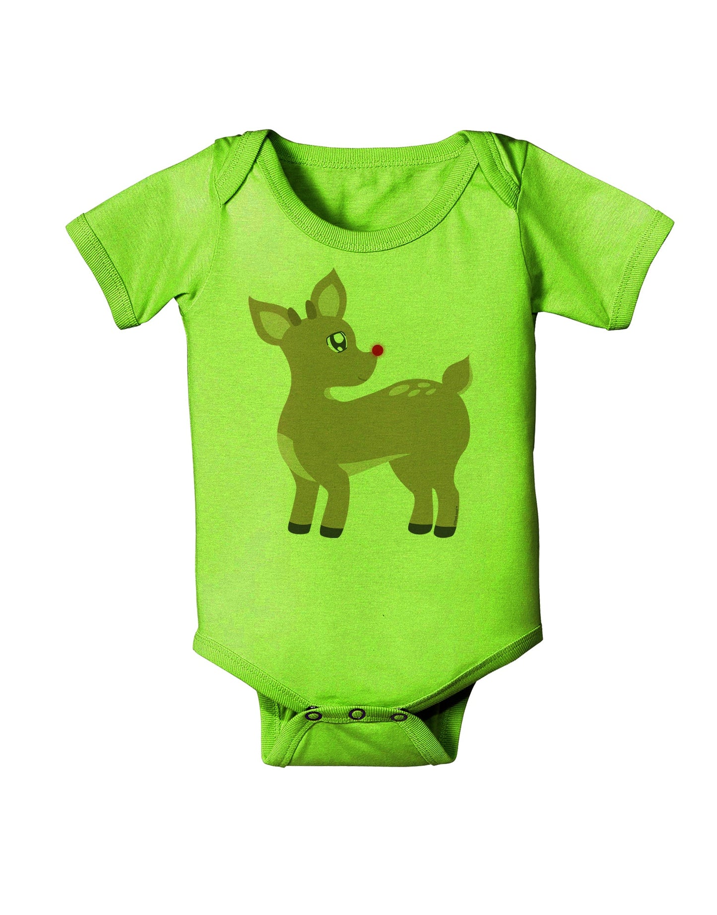 Cute Little Rudolph the Reindeer - Christmas Baby Romper Bodysuit by TooLoud-Baby Romper-TooLoud-Lime-Green-06-Months-Davson Sales