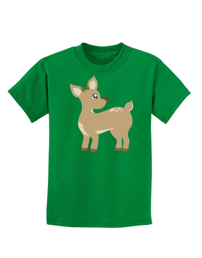 Cute Little Rudolph the Reindeer - Christmas Childrens Dark T-Shirt by TooLoud-Childrens T-Shirt-TooLoud-Kelly-Green-X-Small-Davson Sales