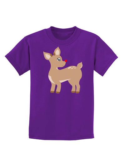 Cute Little Rudolph the Reindeer - Christmas Childrens Dark T-Shirt by TooLoud-Childrens T-Shirt-TooLoud-Purple-X-Small-Davson Sales