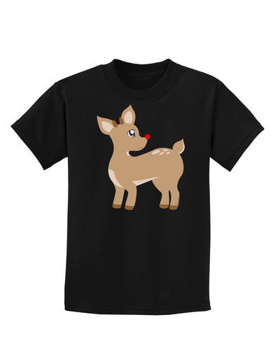 Cute Little Rudolph the Reindeer - Christmas Childrens Dark T-Shirt by TooLoud-Childrens T-Shirt-TooLoud-Black-X-Small-Davson Sales