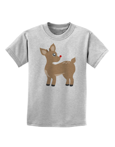 Cute Little Rudolph the Reindeer - Christmas Childrens T-Shirt by TooLoud-Childrens T-Shirt-TooLoud-AshGray-X-Small-Davson Sales