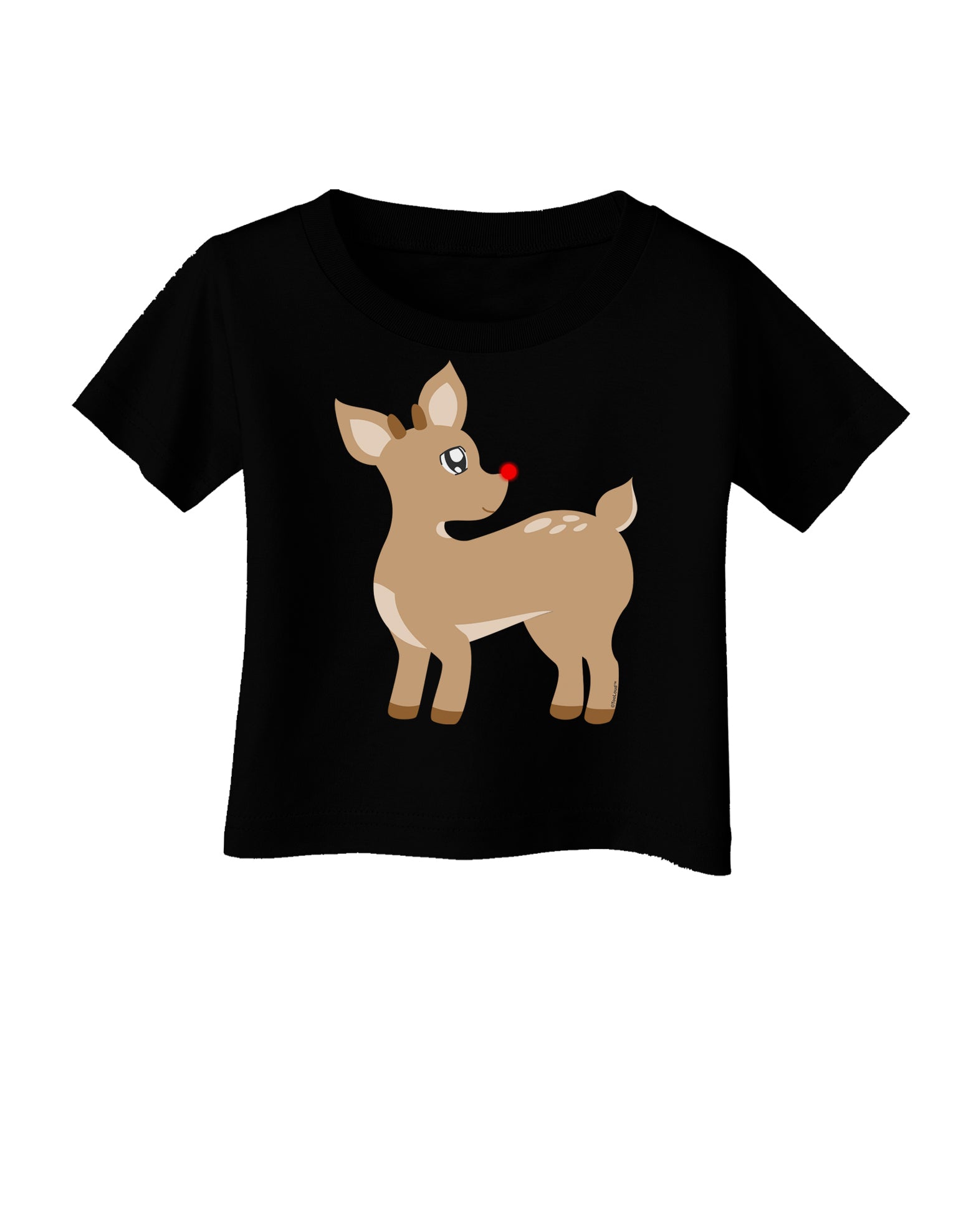 Cute Little Rudolph the Reindeer - Christmas Infant T-Shirt Dark by TooLoud-Infant T-Shirt-TooLoud-Black-06-Months-Davson Sales