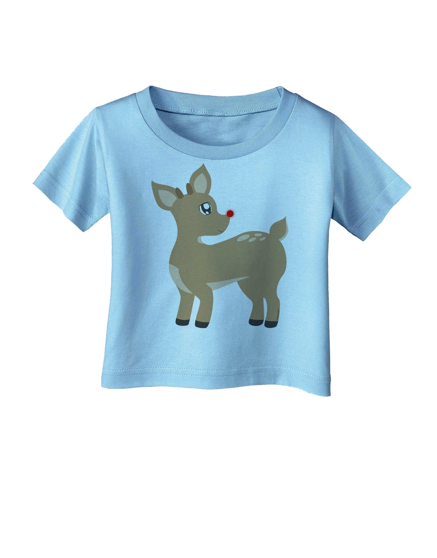 Cute Little Rudolph the Reindeer - Christmas Infant T-Shirt by TooLoud-Infant T-Shirt-TooLoud-Aquatic-Blue-06-Months-Davson Sales