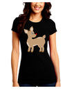 Cute Little Rudolph the Reindeer - Christmas Juniors Crew Dark T-Shirt by TooLoud-T-Shirts Juniors Tops-TooLoud-Black-Juniors Fitted Small-Davson Sales