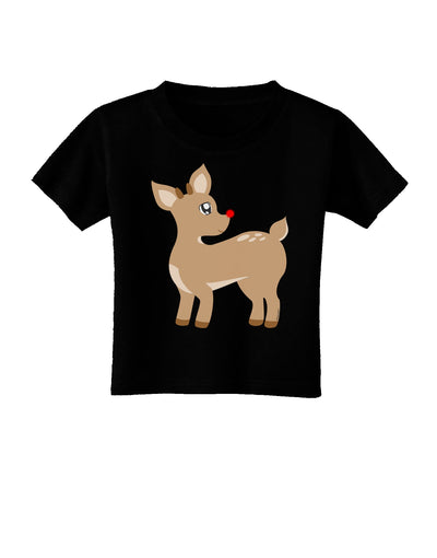 Cute Little Rudolph the Reindeer - Christmas Toddler T-Shirt Dark by TooLoud-Toddler T-Shirt-TooLoud-Black-2T-Davson Sales