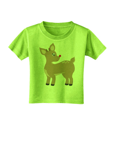 Cute Little Rudolph the Reindeer - Christmas Toddler T-Shirt by TooLoud-Toddler T-Shirt-TooLoud-Lime-Green-2T-Davson Sales