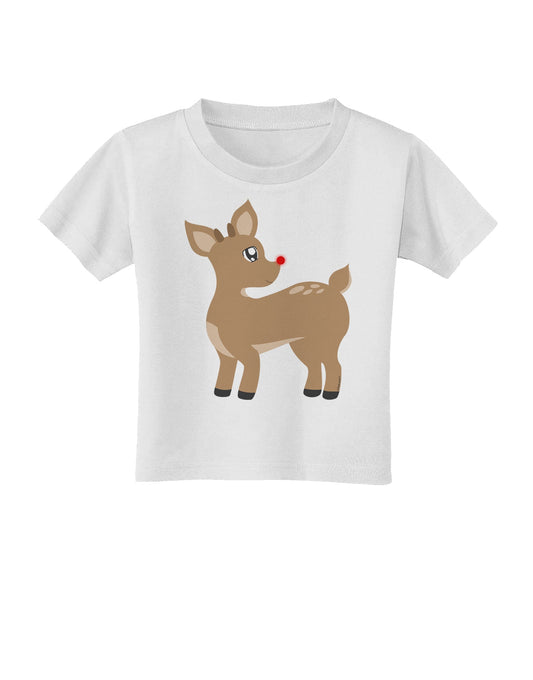 Cute Little Rudolph the Reindeer - Christmas Toddler T-Shirt by TooLoud-Toddler T-Shirt-TooLoud-White-2T-Davson Sales