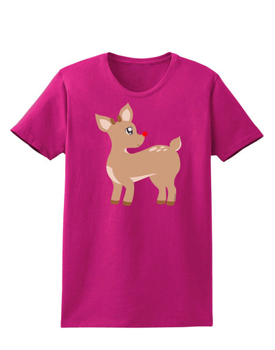 Cute Little Rudolph the Reindeer - Christmas Womens Dark T-Shirt by TooLoud-Womens T-Shirt-TooLoud-Hot-Pink-Small-Davson Sales