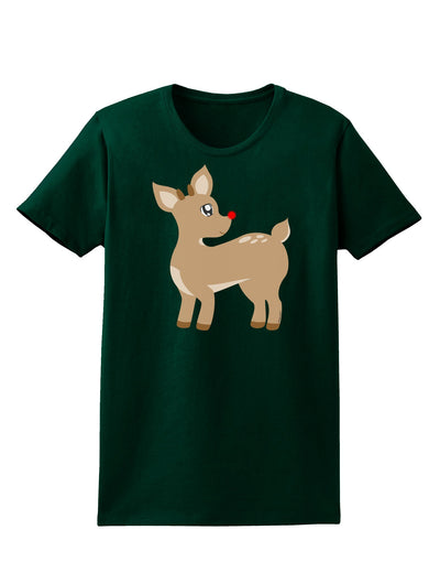 Cute Little Rudolph the Reindeer - Christmas Womens Dark T-Shirt by TooLoud-Womens T-Shirt-TooLoud-Forest-Green-Small-Davson Sales