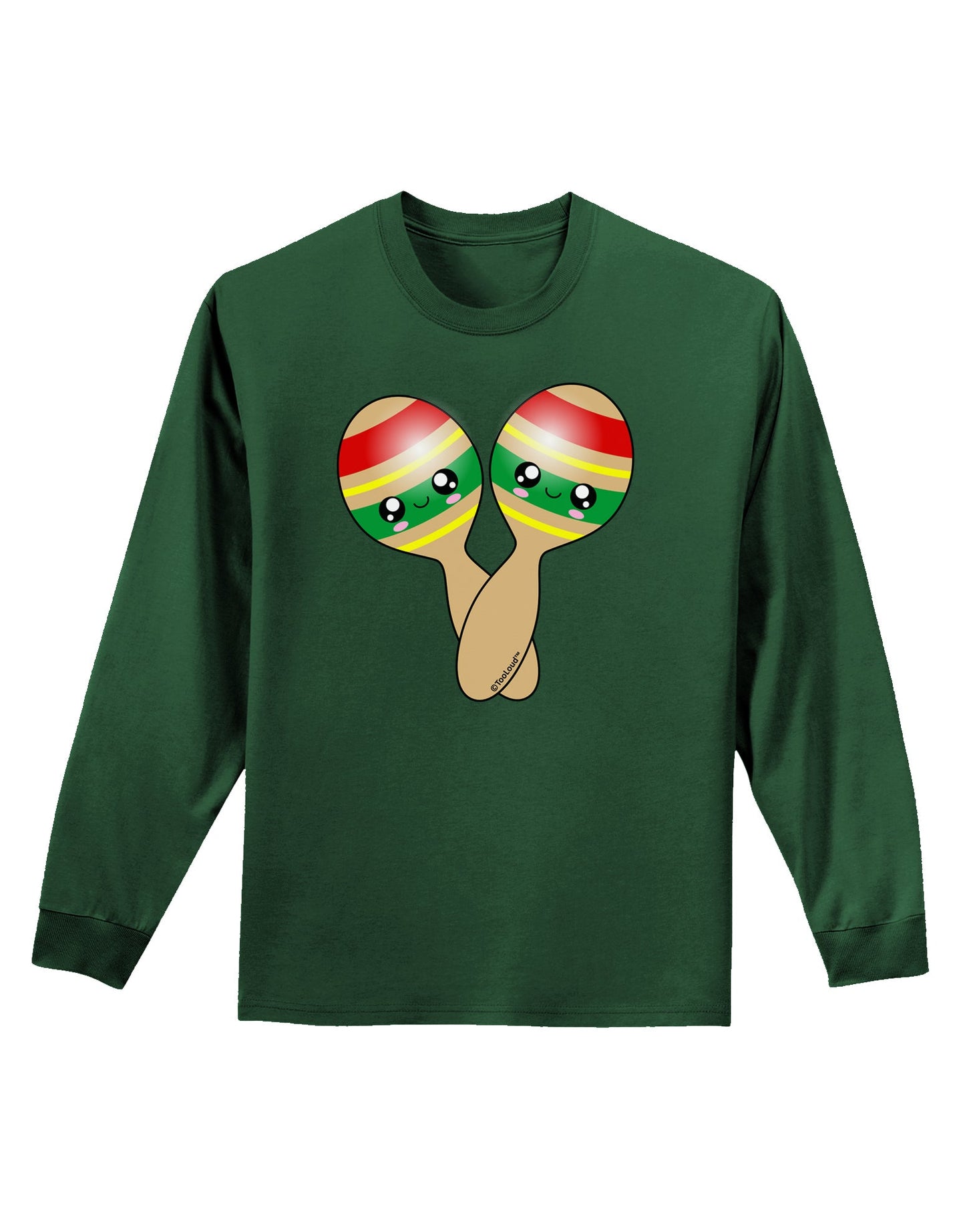 Cute Maracas Design Adult Long Sleeve Dark T-Shirt by TooLoud-TooLoud-Dark-Green-Small-Davson Sales