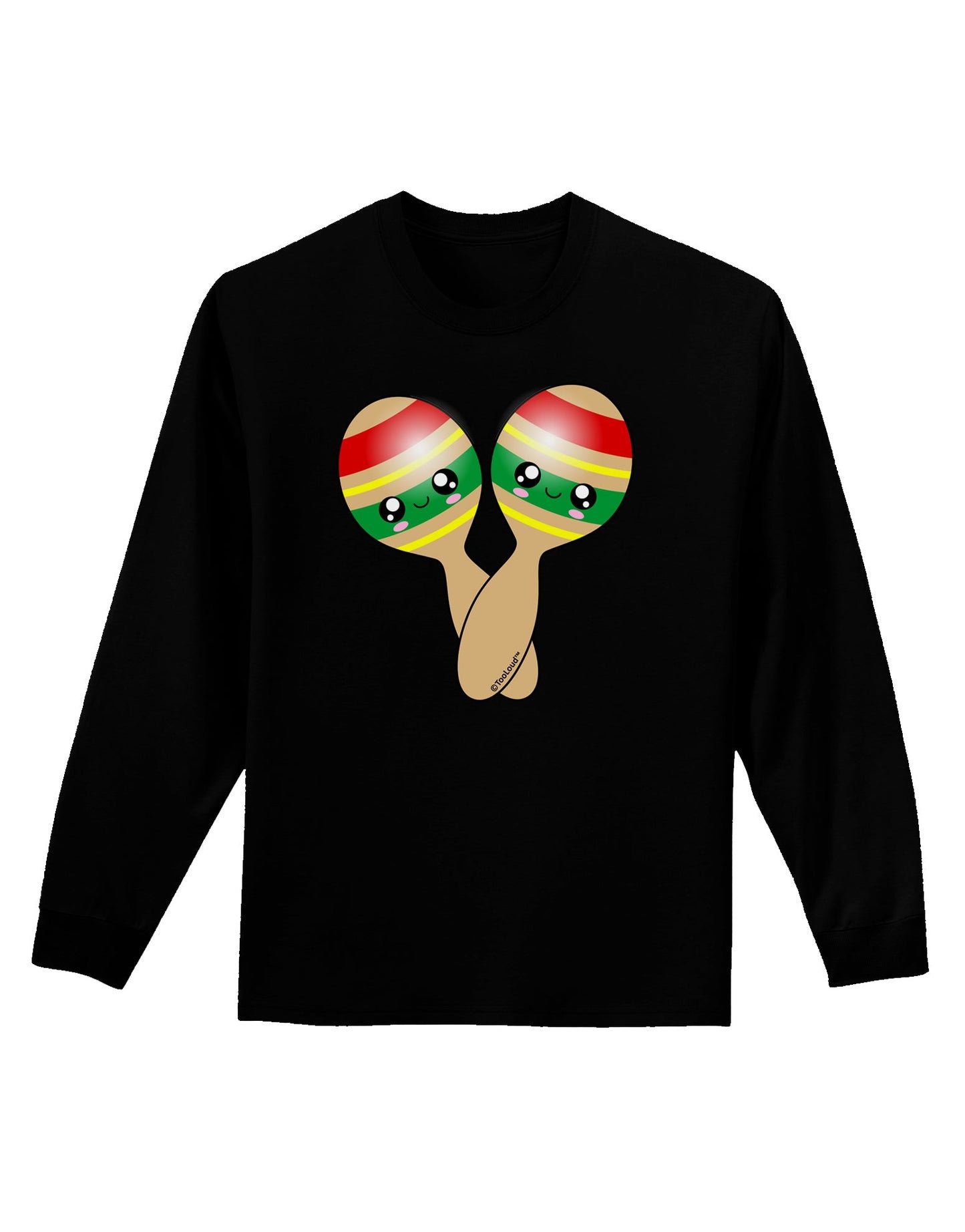 Cute Maracas Design Adult Long Sleeve Dark T-Shirt by TooLoud-TooLoud-Black-Small-Davson Sales