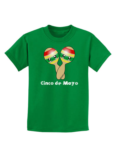 Cute Maracas Design - Cinco de Mayo Childrens Dark T-Shirt by TooLoud-Childrens T-Shirt-TooLoud-Kelly-Green-X-Small-Davson Sales