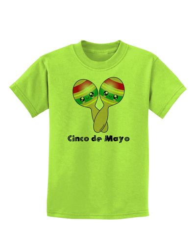 Cute Maracas Design - Cinco de Mayo Childrens T-Shirt by TooLoud-Childrens T-Shirt-TooLoud-Lime-Green-X-Small-Davson Sales